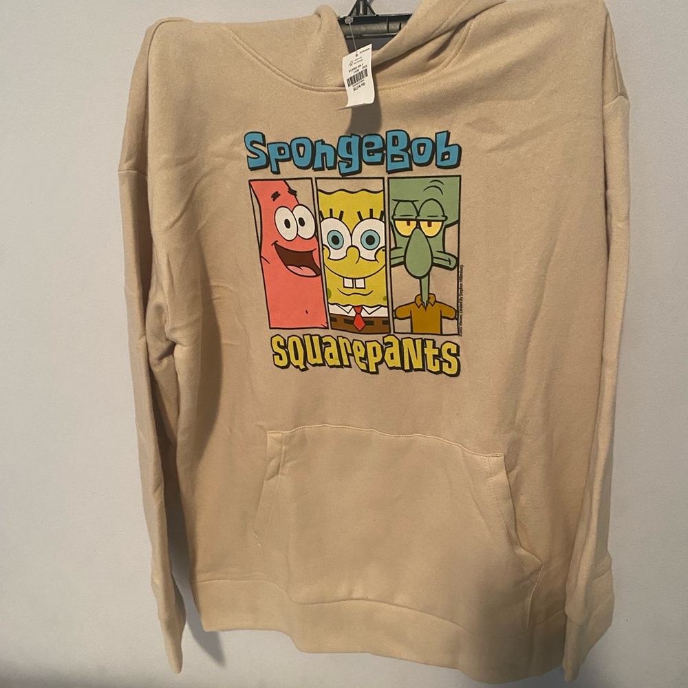 Old Navy Boy’s SpongeBob Hoodie Oatmeal Size XL (14/16) NWT